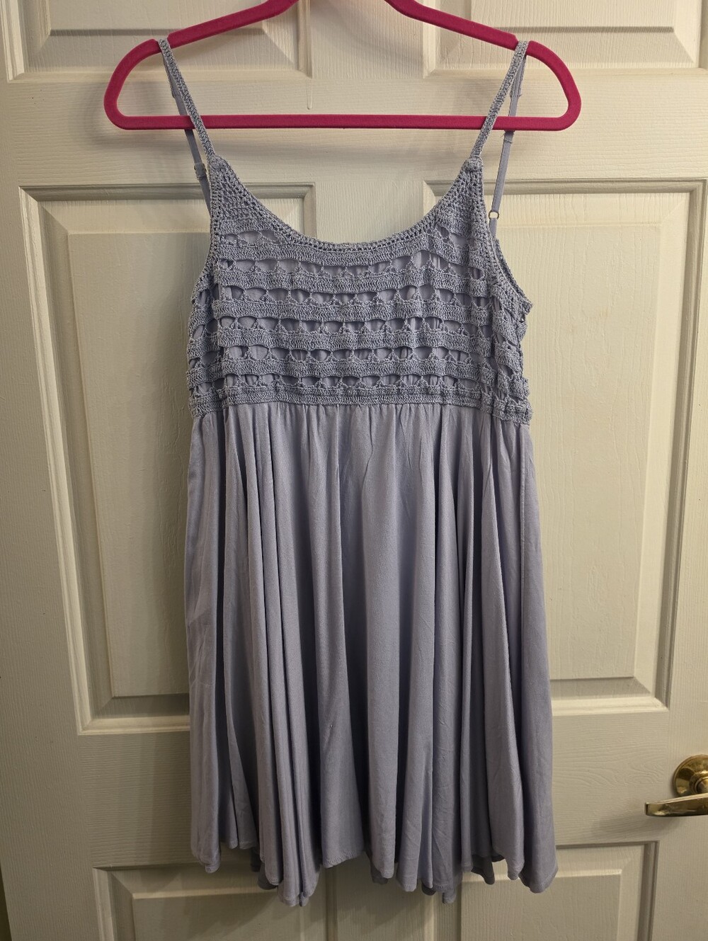 O'Neill Periwinkle Blue Crochet Bodice Dress M Boho Coastal Cottagecore Flowy
